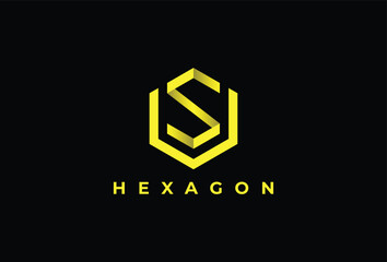 Initial Letter S Geometric Hexagon Vector Logo Design Element