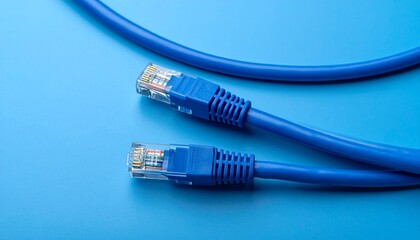 network cable on blue background