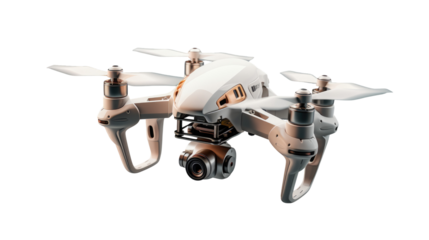 Drones Flying on White Background

