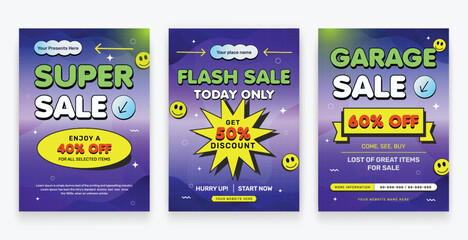 Fototapeta premium Gradient abstract vertical sale flyer, poster template