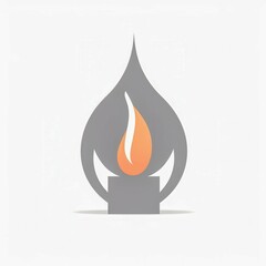 A candle with a flame is lit and is in a cup. The flame is orange and yellow