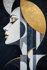Abstract portrait of a woman's face