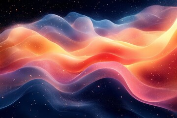 Colorful energy waves, cosmic background, abstract art, website design