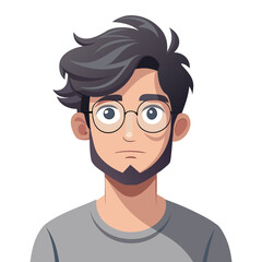 Portrait of a man, Man avatar character - Vector illustration of a regular middle-aged male person, upper body and face 