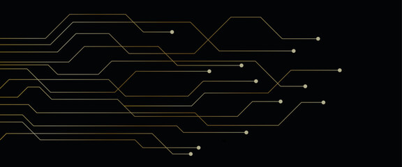 golden bitcoin crypto currency with electronic circuit board vector illustration EPS10 