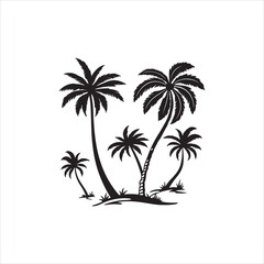 Palm Tree Silhouette Icon Set