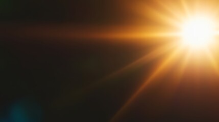 A vibrant streak of golden sunlight breaks through a dark backdrop, producing radiant flares and soft light leaks that enhance visual appeal
