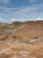 Scenery of Zhangye Danxia National Geopark (Rainbow Mountains) in Gansu, China