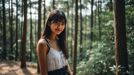 自然の中の女性