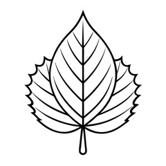 Chestnut Leaf Outline Coloring Book Page Line Art