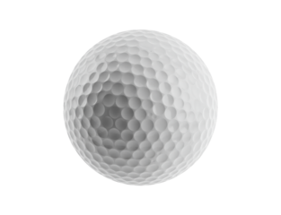 White golf ball on transparent Background