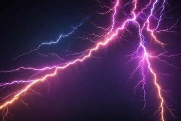 Abstract neon lightning bolt background with vibrant glowing streaks , cosmic, vibrant