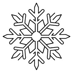 Snowflakes Items Outline Coloring Book Page Line Art