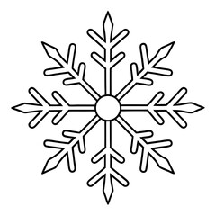 Fototapeta premium Snowflakes Items Outline Coloring Book Page Line Art