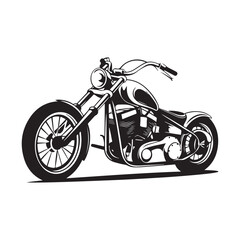 Obraz premium Black and White Motorcycle Silhouette