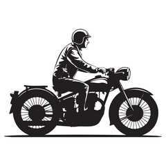 Naklejka premium Motorcycle Rider Silhouette in Action