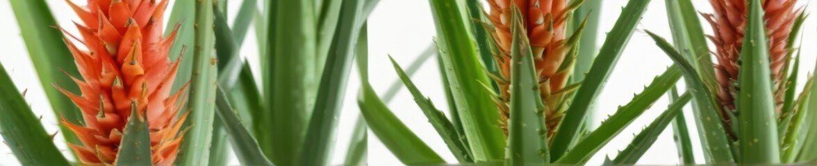 Obraz premium A vibrant aloe vera plant, leaves intact, isolated on pure white , backdrop, clean, leaves