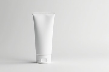 Clean empty white cosmetic tube mockup on white , healthcare, clean