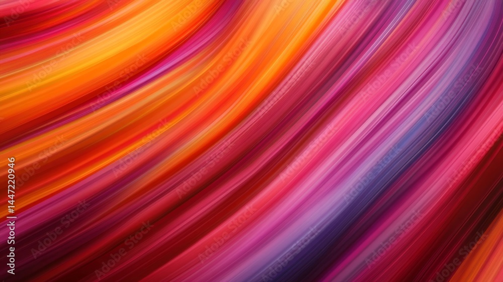 Fototapete Dynamic colored lines flow seamlessly in diagonal patterns across a dark background, creating depth and visual interest while leaving space for copy