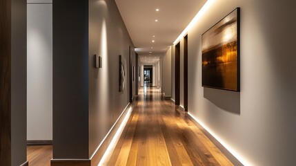 Illuminated hallways elegant art display