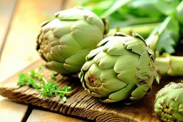 Obraz premium Fresh raw artichoke.