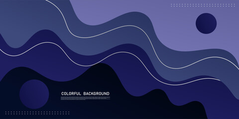 Abstract 3D wave art background design with dark blue color for design. Vector Eps10