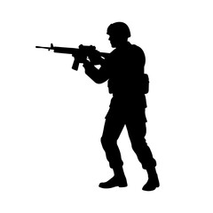 Soldier silhouette vector flat illustration design.