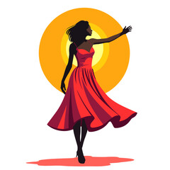Fototapeta premium Girl twirling in the sun with confidence, bold self-expression