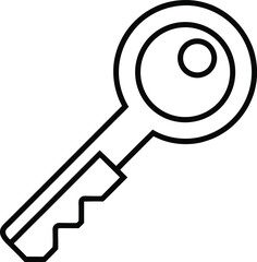 Minimalist key drawn in continuous line art style emphasizing vintage shapes and symbolic meanings of opening doors secrets or safe digital access