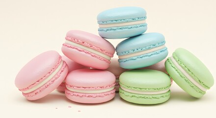 Obraz premium Pastel Macarons Sweet Treats Bakery Food Photography