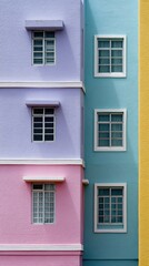 Fototapeta premium Pastel facade with clean lines, a blend of simplicity and charm in modern architecture
