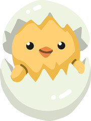 Cute Baby Chick Hatching from Egg
