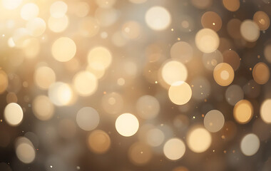 Obraz premium Cream abstract background with soft bokeh lights and glow