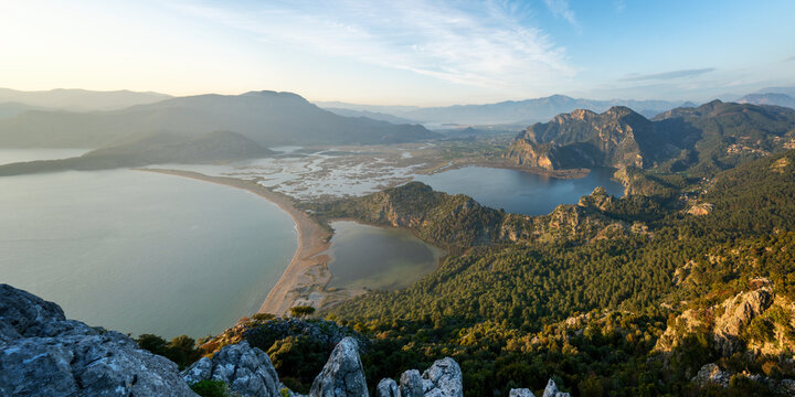 Iztuzu beach panorama view embracing the mediterranean sea
