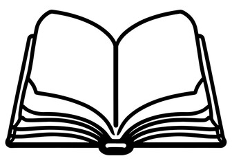 Book, Read, Library, Study Line Icon, Vector, Illustration, Logo Template. Suitable For Many Purposes.Open book silhouette icon for web and apps.