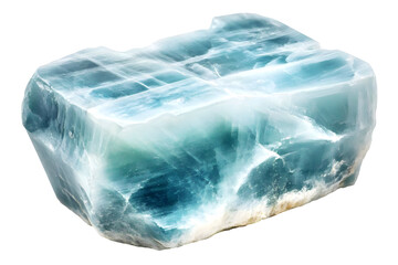 Fototapeta premium Raw Blue Calcite Crystal Isolated Photo