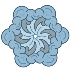 Blue abstract shape ornament