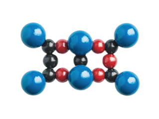 Colorful molecular structure model for educational purposes