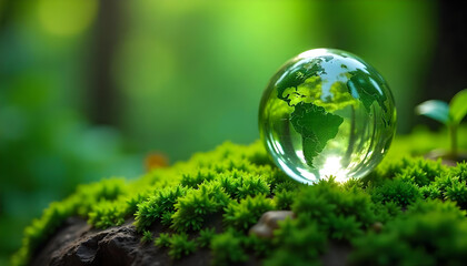 green grass with globe
