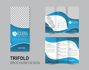 Corporate business trifold brochure template. Modern Creative and Professional tri fold brochure vector design.