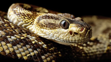 Obraz premium Rattlesnake Portrait: Scales and Serenity