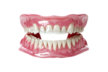 Realistic 3D Illustration Of Dentures With A Gap
