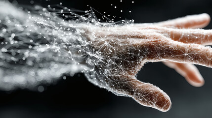 Abstract Representation of Connecting Digital Technology through Hand