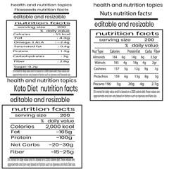 Fototapeta premium NUTRITION FACTS DESIGN BUNDLE