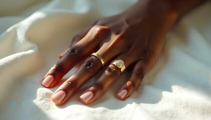 Woman's hand isolated on white