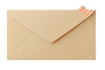 Realistic Beige Envelope with Pink Striped Flap Isolated Illustration Graphic Design Element,Transparent Background