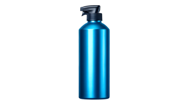Realistic Blue Metal Spray Bottle Illustration Transparent Background