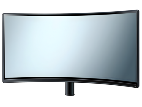 Realistic Curved Monitor Image Transparent Background Illustration