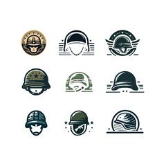 Fototapeta premium Military helmet logo vecto .Military helmet logo with military theme vector design 