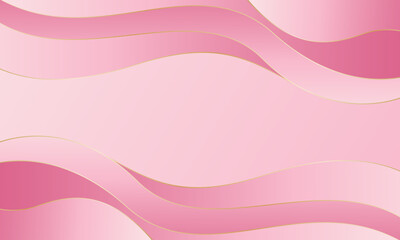 Elegant pink luxury background with golden wavy lines. Suitable for beauty design, templates, banners, cards, covers, awards, sales, events, websites, pages and more